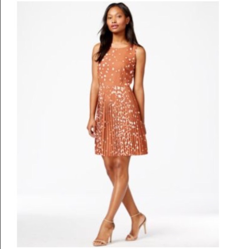 Masion Jules Pleated Fit & Flare Dress